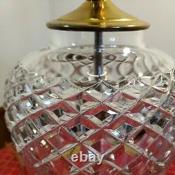 2 Large Waterford Belline Cut Crystal Electric Table Lamps Signed