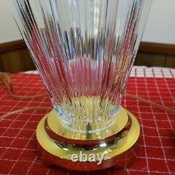 2 Large Waterford Belline Cut Crystal Electric Table Lamps Signed