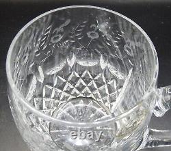 2 RARE Rogaska Gallia Crystal Beer Mugs 20 oz. Etched Cut Glass Flowers MINT