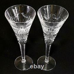 2 (Two) WATERFORD MILLENNIUM PEACE Cut Crystal Champagne Flutes-Signed
