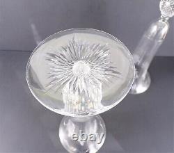 2 Vases PAIRPOINT Rock Crystal Intaglio Gravic Cut Glass Bullicante Trumpet 12H