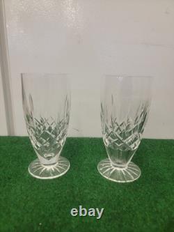 (2) Vintage Waterford Lismore Cut Crystal ICE TEA Footed Tumbler Water Glass 6.5