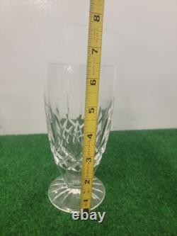 (2) Vintage Waterford Lismore Cut Crystal ICE TEA Footed Tumbler Water Glass 6.5