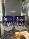 2 Waterford Crystal CLARENDON Cobalt Blue Double Old Fashioned Whiskey Glasses
