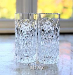 2x 1993/94 Nike Tour Pro Am Miami Open Cut Glass Crystal Hi-Ball Tumbler Glasses