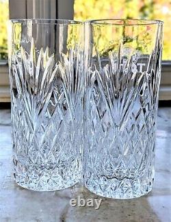 2x 1993/94 Nike Tour Pro Am Miami Open Cut Glass Crystal Hi-Ball Tumbler Glasses