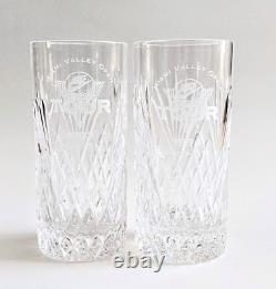 2x 1993/94 Nike Tour Pro Am Miami Open Cut Glass Crystal Hi-Ball Tumbler Glasses