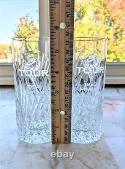 2x 1993/94 Nike Tour Pro Am Miami Open Cut Glass Crystal Hi-Ball Tumbler Glasses