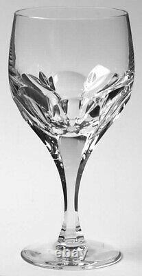 3 Atlantis Crystal Evora Cut Water Wine Glass Heavy Panel Cut Multisided Stem