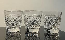 3 Marked Stuart HARLECH Cut Crystal Old Fashion Whiskey Glasses Discontinued