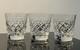 3 Marked Stuart HARLECH Cut Crystal Old Fashion Whiskey Glasses Discontinued