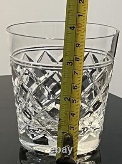 3 Marked Stuart HARLECH Cut Crystal Old Fashion Whiskey Glasses Discontinued
