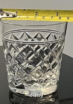 3 Marked Stuart HARLECH Cut Crystal Old Fashion Whiskey Glasses Discontinued