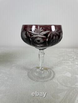 3 Nachtmann Bohemian Cut To Clear Coupes Glasses 4 oz. With Original Boxes