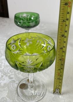 3 Nachtmann Bohemian Cut To Clear Coupes Glasses 4 oz. With Original Boxes