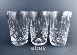 3 Waterford Lismore Criss Cross Vertical Cut Crystal Flat Tumblers Glasses 5'