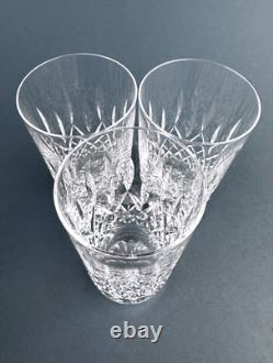 3 Waterford Lismore Criss Cross Vertical Cut Crystal Flat Tumblers Glasses 5'