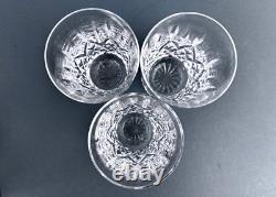 3 Waterford Lismore Criss Cross Vertical Cut Crystal Flat Tumblers Glasses 5'