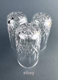 3 Waterford Lismore Criss Cross Vertical Cut Crystal Flat Tumblers Glasses 5'