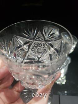 (3) Wine glasses, American Brilliant Period Cut Glass Crystal Colonna Libbey