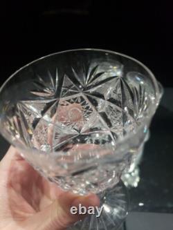 (3) Wine glasses, American Brilliant Period Cut Glass Crystal Colonna Libbey