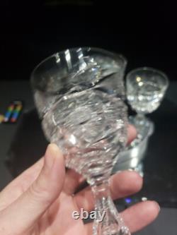 (3) Wine glasses, American Brilliant Period Cut Glass Crystal Colonna Libbey