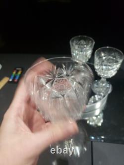 (3) Wine glasses, American Brilliant Period Cut Glass Crystal Colonna Libbey