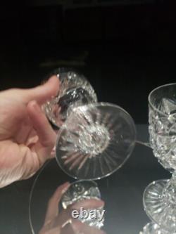 (3) Wine glasses, American Brilliant Period Cut Glass Crystal Colonna Libbey