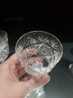 (3) Wine glasses, American Brilliant Period Cut Glass Crystal Colonna Libbey