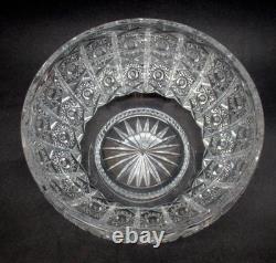 3 piece Antique CZECH QUEENS LACE large punch bowl CUT CRYSTAL