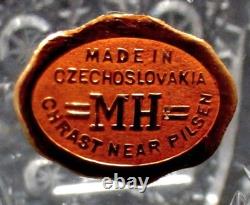 3 piece Antique CZECH QUEENS LACE large punch bowl CUT CRYSTAL