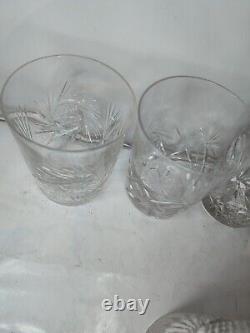 4 American Brilliant Antique 19th century Cut Crystal Whiskey Glass Tumbler