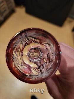 4 CRYSTAL cut to clear Cordial Glass Of Val St Lambert