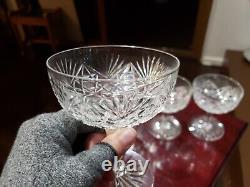 4 Champagne Sherbet American Brilliant Period Cut glass crystal Dorflinger # 40