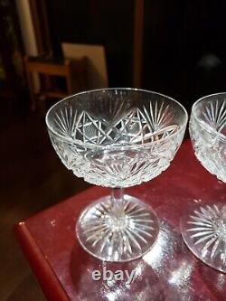 4 Champagne Sherbet American Brilliant Period Cut glass crystal Dorflinger # 40