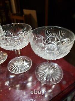 4 Champagne Sherbet American Brilliant Period Cut glass crystal Dorflinger # 40