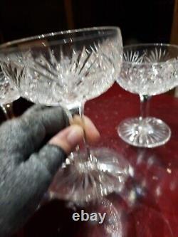 4 Champagne Sherbet American Brilliant Period Cut glass crystal Dorflinger # 40