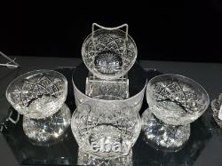 4 Finger Bowls American Brilliant Period Cut Glass Crystal T B Clark San Mateo