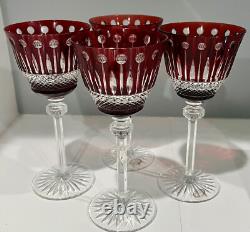 4 King Louis RUBY RED cased cut to clear crystal 8 Wine Goblet STORE CLOSING