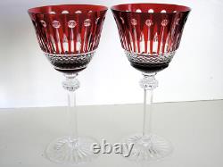 4 King Louis RUBY RED cased cut to clear crystal 8 Wine Goblet STORE CLOSING