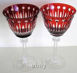 4 King Louis RUBY RED cased cut to clear crystal 8 Wine Goblet STORE CLOSING