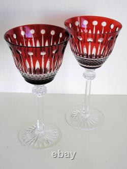4 King Louis RUBY RED cased cut to clear crystal 8 Wine Goblet STORE CLOSING