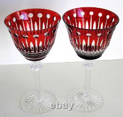 4 King Louis RUBY RED cased cut to clear crystal 8 Wine Goblet STORE CLOSING