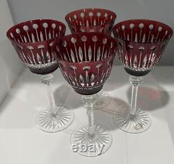 4 King Louis RUBY RED cased cut to clear crystal 8 Wine Goblet STORE CLOSING