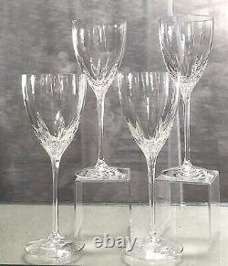 4 Lenox Crystal Firelight Clear (panel cuts) Vintage Water Goblets