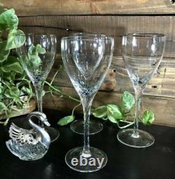 4 Lenox Encore Platinum WINE glass 7 7/8 inches Cut Crystal goblets