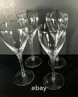 4 Lenox Encore Platinum WINE glass 7 7/8 inches Cut Crystal goblets