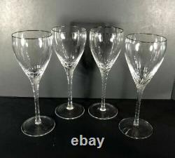 4 Lenox Encore Platinum WINE glass 7 7/8 inches Cut Crystal goblets