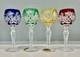 4 Madelyn Multi Color Cased Cut To Clear 5 Wine Cordial Liquers Store Closing