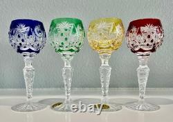 4 Madelyn Multi Color Cased Cut To Clear 5 Wine Cordial Liquers Store Closing
